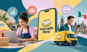 imagen generada con inteligencia artificial sobre el impacto que tuvo Mercado Libre en el comercio electrónico y en las PyMEs en México