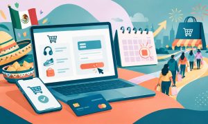 imagen generada con inteligencia artificial sobre las compras y pagos durante las fiestas patrias como antesala del Buen Fin en México